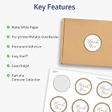 Avery Printable Round Labels, 2" Diameter, Matte White with Metallic Gold Borders, Permanent Adhesive, 120 Blank Labels, Great for Weddings, Showers, Holidays, and More (22875) – view 2