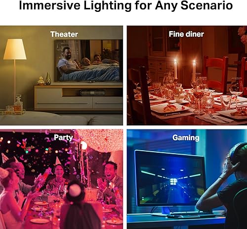 Miniatura 6 de Tapo TP-Link Bombillas inteligentes, 16M colores RGBW, regulables, compatibles con Alexa y Google Home, A19, equivalente a 60W, CRI90 de 800