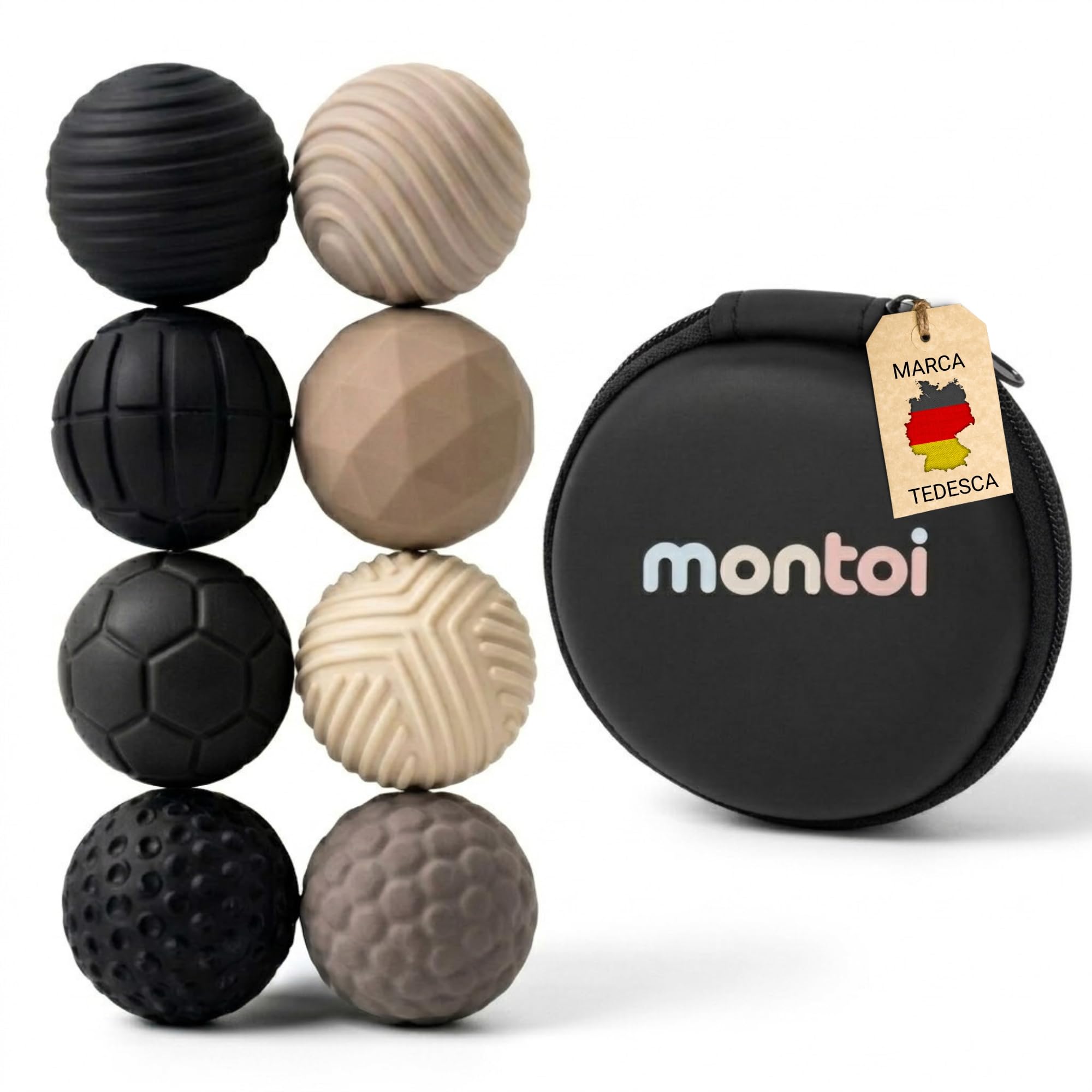 Magnetic Fidget Toys - Giocattolo antistress con sfere magnetiche - Focus Dots per ridurre lo stress e migliorare la concentrazione (Nero-Grigio)