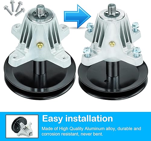 Miniatura 4 de Kit de reconstrucción de correa de husillo de hoja de cubierta para MTD Troy Bilt 42 pulgadas M115-42 LT4200 T1000 T1400 T1800 Bronco Pony,