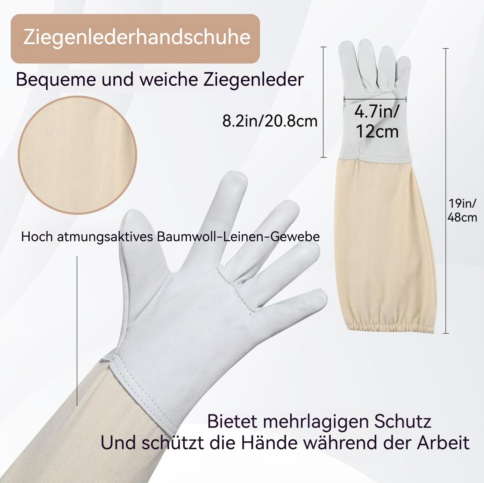 Traje protector de apicultor de cuerpo entero, ropa de apicultor a prueba de pinchazos, medio algodón, traje de apicultor, conjunto de guantes transpirables para mujer, hombre, adulto (L)