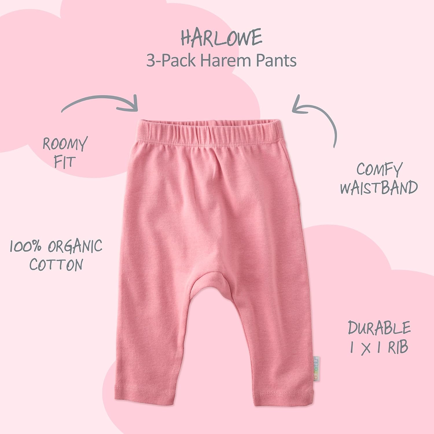 Unisex-Baby Harlowe 3-Pack Pants​ 100% Organic Cotton for Baby Boys & Girls - Image 2