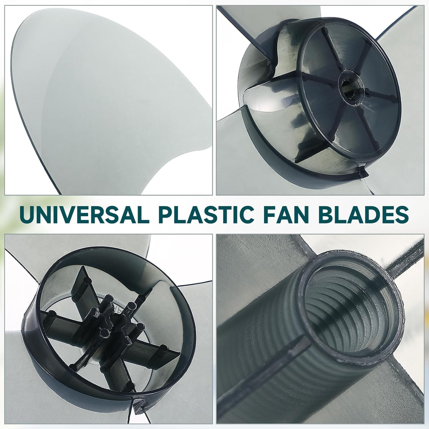 Ipetboom Fan Blades Replacement - 14 Inch Plastic Standing Fan Blade 3 Leaves with Nut Cover - Universal Fanner Leaves for Household Table Standing Pedestal Fanners Easy to Install