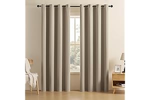 CUCRAF Beige Blackout Curtains 84 Inches Long - Elegant Window Curtains for Your Home Decor