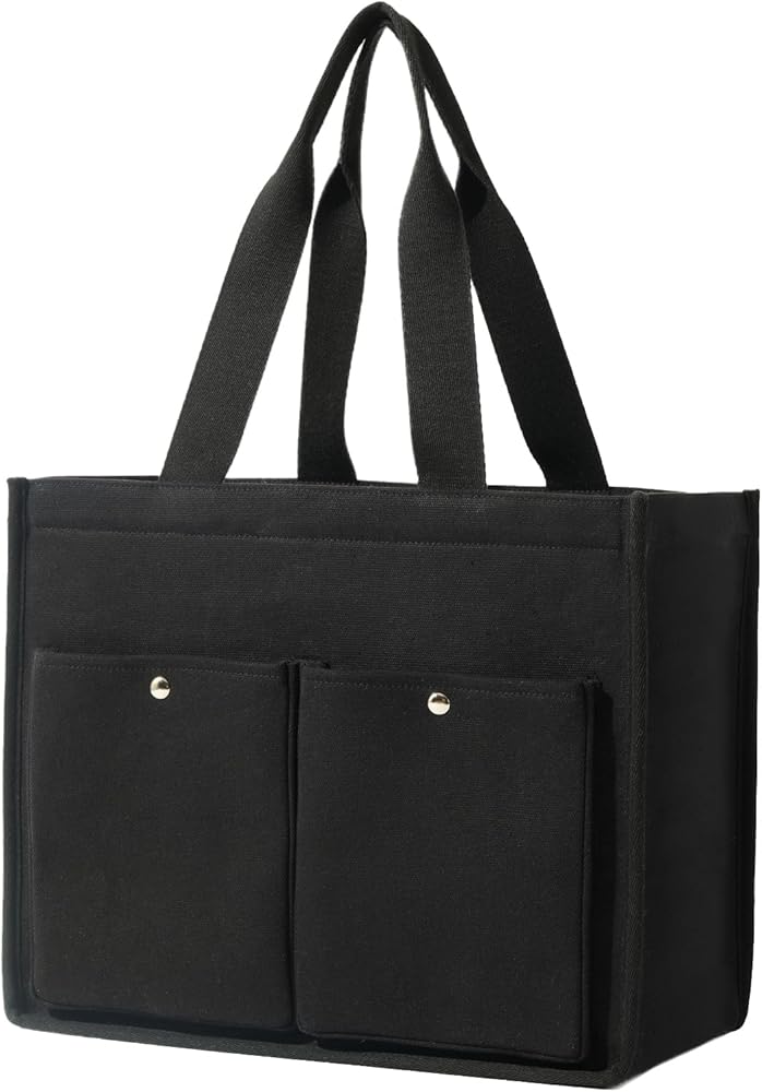 ポケットいっぱいバッグL ノーマル8号帆布 ブラック さくら様専用