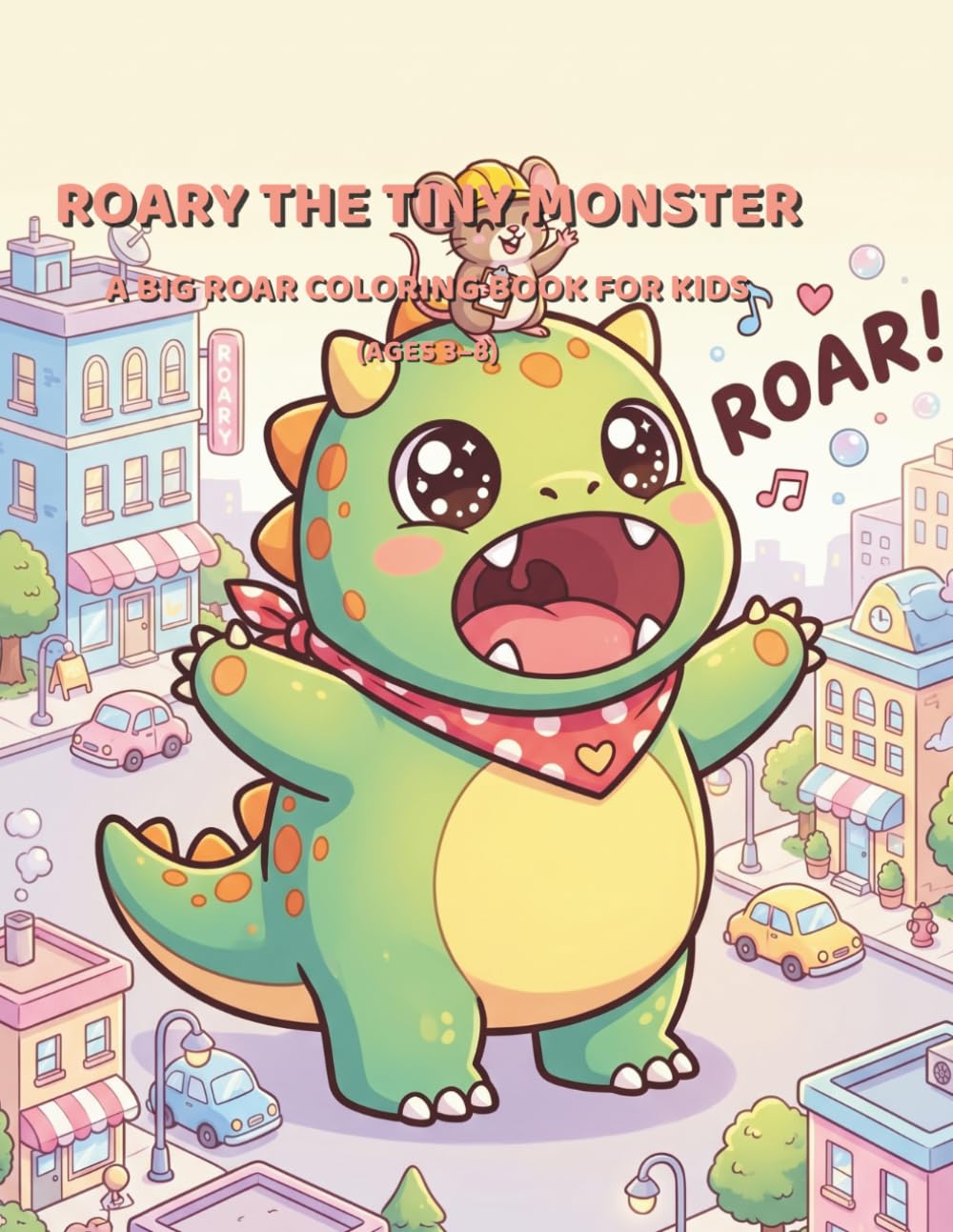 Roary the Tiny Monster: A Big Roar Coloring Book for Kids: 40 Silly and Adorable Scenes for Children Ages 3-8 | Easy to Detailed Pages with a Cute Baby Monster Hero