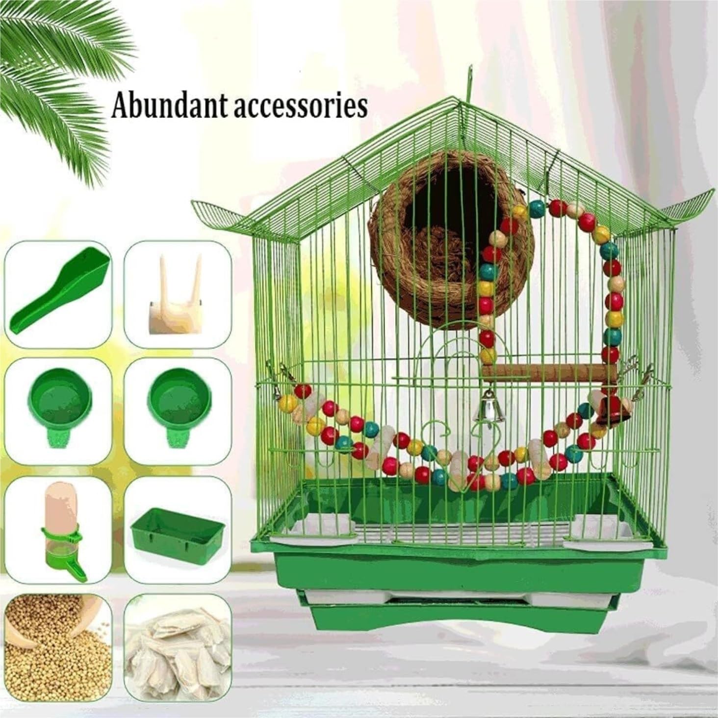 Vogelkäfig Stabile Vogelkäfige Retro-Vogelkäfig aus Schmiedeeisen mit Rollständer Langlebiger Vogelhäuschenträger für mittelgroße Vögel Vogelbedarf