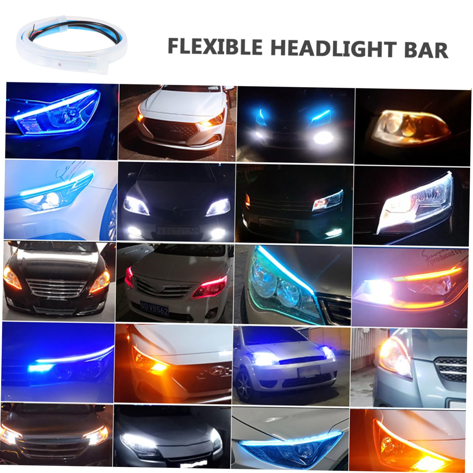 SOLUSTRE Striscia Di Luci A Led Per Fari A 3 Set Luce Diurna Automatica Striscia Di Luci A Led Installazione Semplice 2 Pezzi * 3
