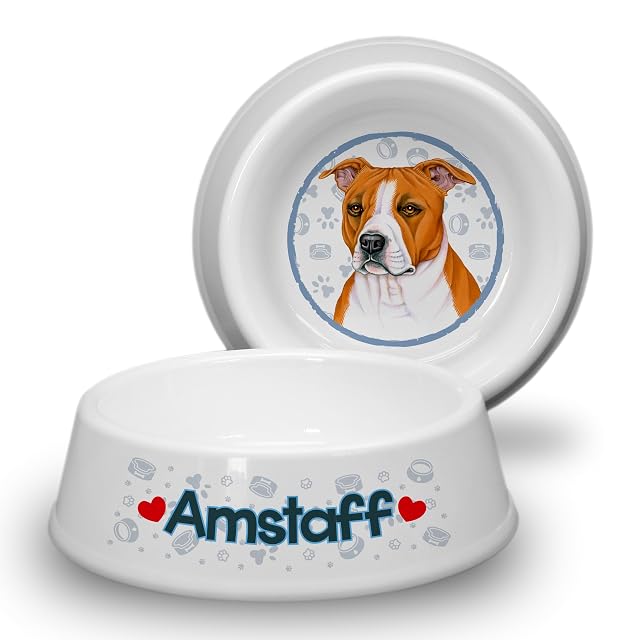 Amstaff - Cuenco para perros de 21 cm de diámetro, antideslizante, para razas medianas de perros, comedero…