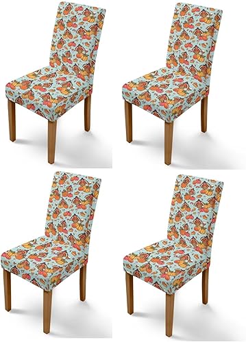 Miniatura 16 de Rnyleeg Fall Autumn Seat Covers for Dining Chairs Set of 4 Sunflower Themed Stretch Dining Chair Covers Soft Comfy Chair Slipcovers for Cocktail