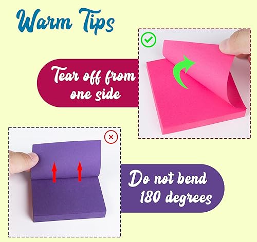 Miniatura 3 de 600 notas adhesivas, notas autoadhesivas de 3 x 3 pulgadas, 600 hojas, notas súper adhesivas, bloc de notas adhesivas de colores brillantes para