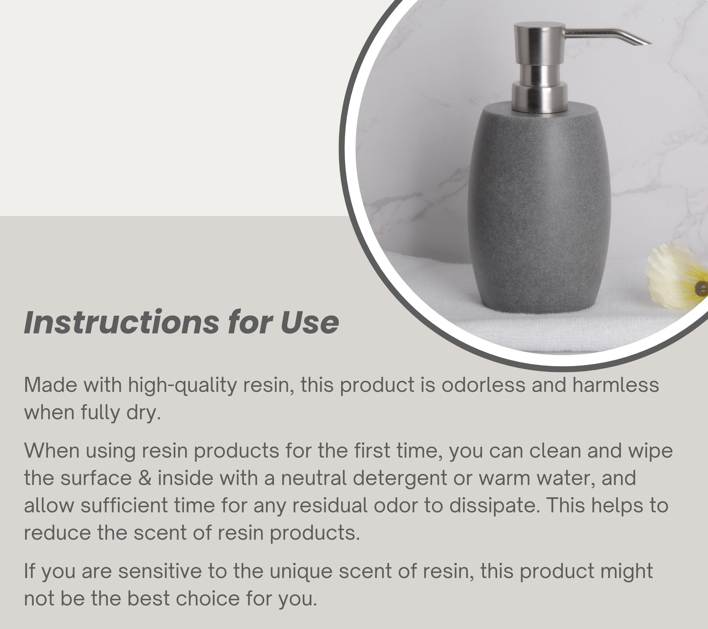Dispensador de jabón de resina texturizada de piedra arenisca con bomba metálica y etiquetas de botellas impermeables para baño, cocina, lavar a mano, loción de ducha, champú, 12 onzas, 6