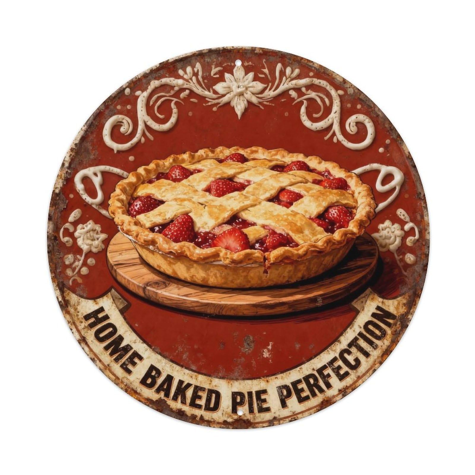Home Baked Pie Perfection Metal Tin Sign Plaque