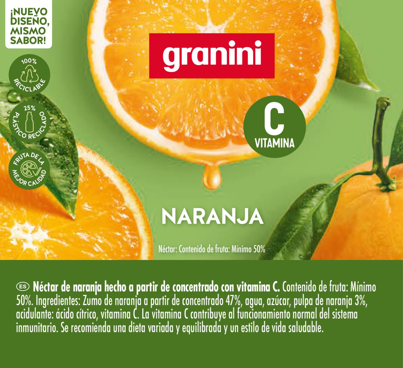 Granini - Néctar de Naranja a partir de Zumo de naranja 1L Clásicos