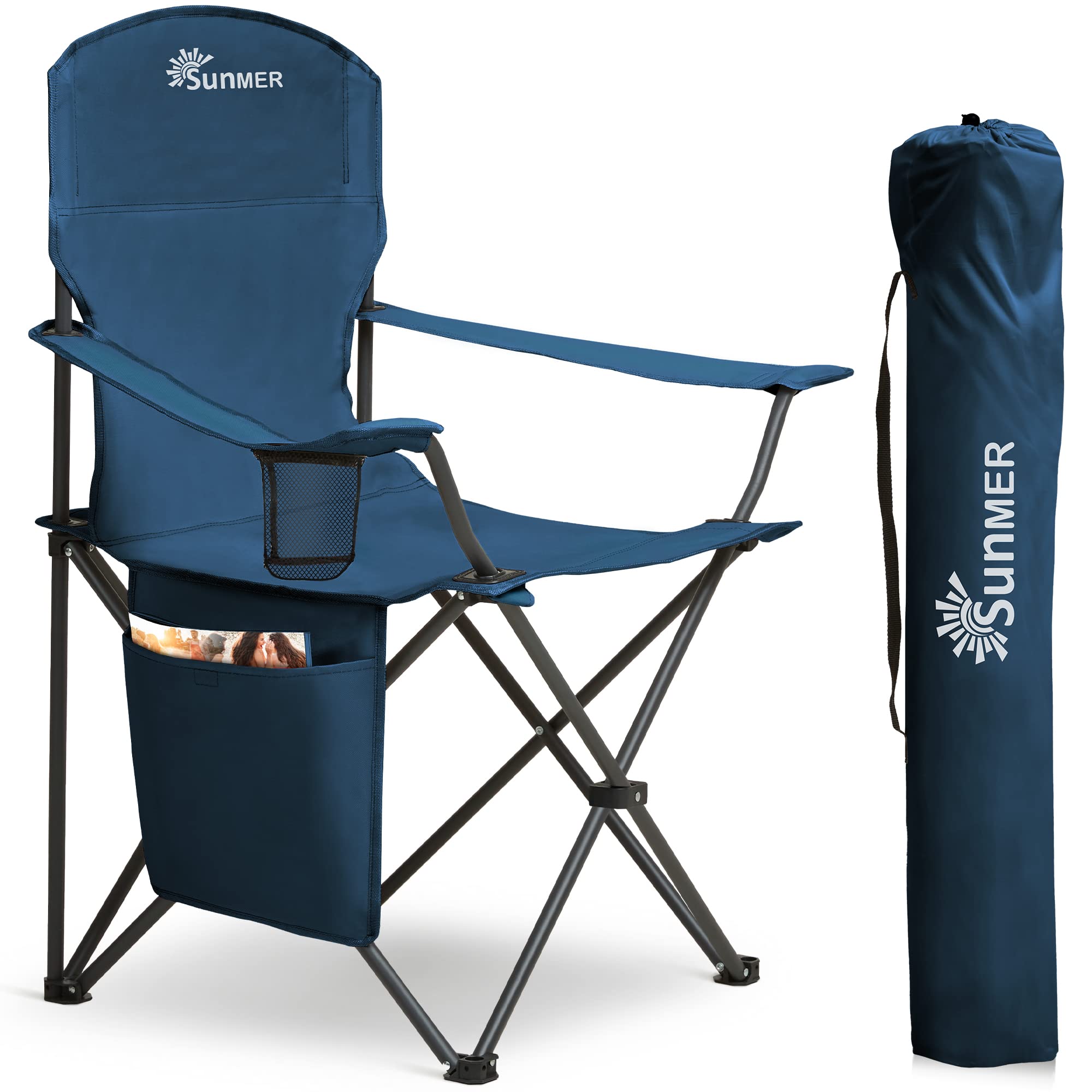 Chaises de camping pliantes Outsunny avec accoudoirs, bleu 84G-227V01DB Chaises de camping pliantes Outsunny avec accoudoirs, bleu 84G-227V01DB