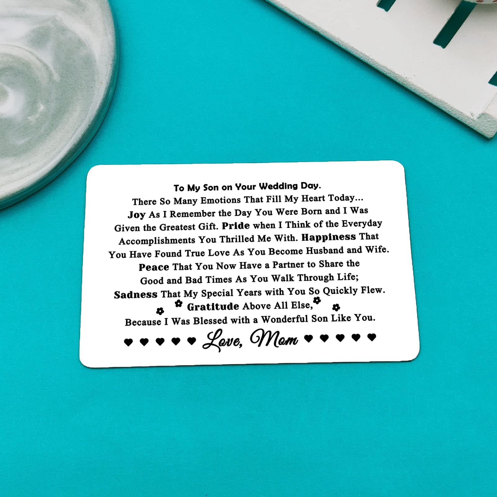 Son Wedding Gifts from Mum Engraved Wallet Card Gift for Son on Wedding Day to My Son Gifts Son Wedding Day Gifts Son Wedding Card Gift for Son from Mum - Image 4