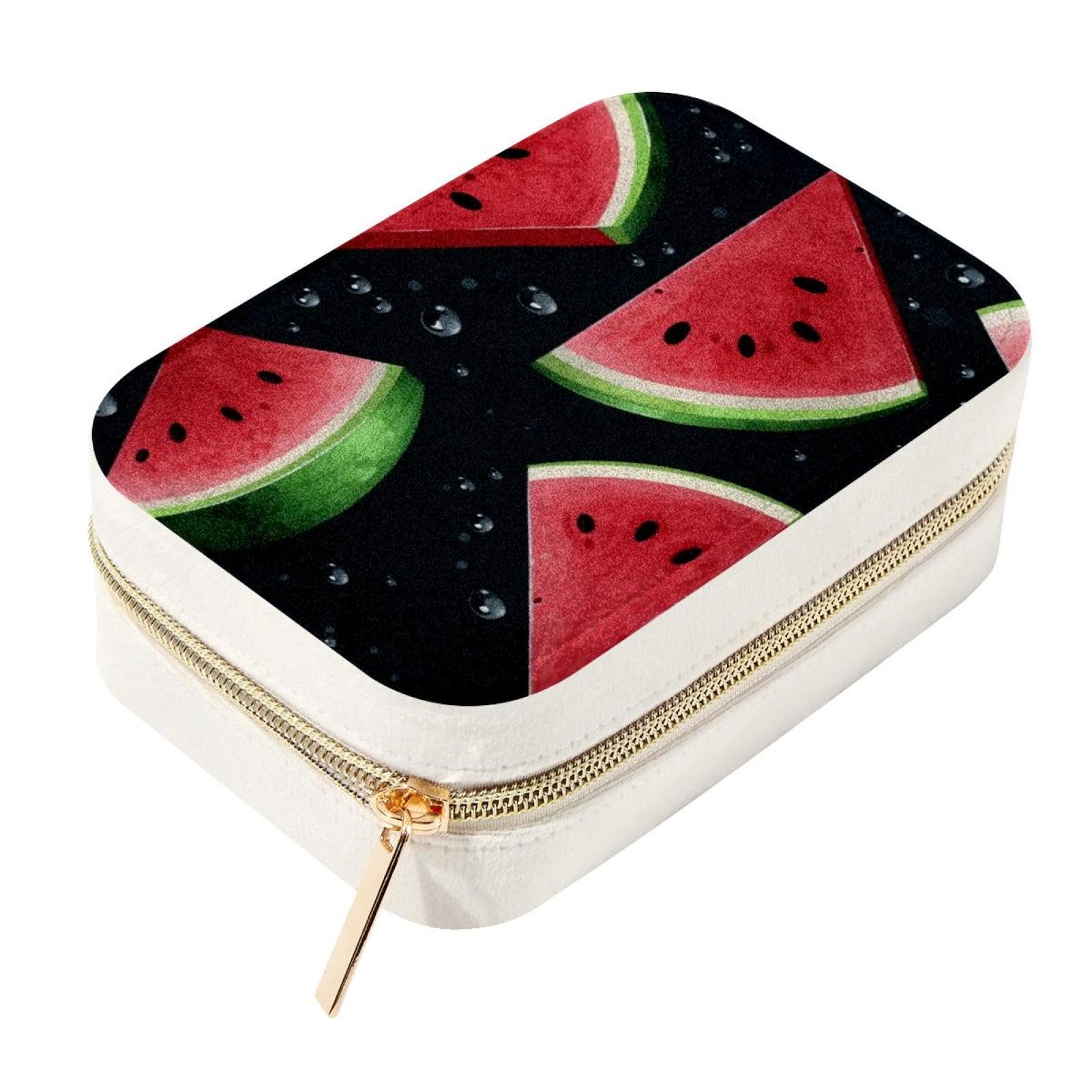 Soporte de almacenamiento de viaje de doble capa para pulseras y anillos con diseño sandía