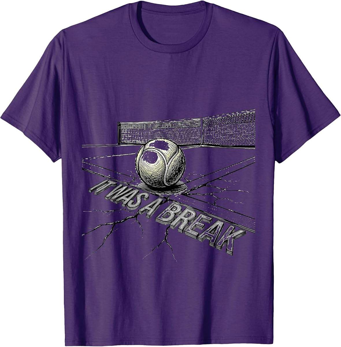 Camiseta con diseño de cancha de tenis It Was a Break