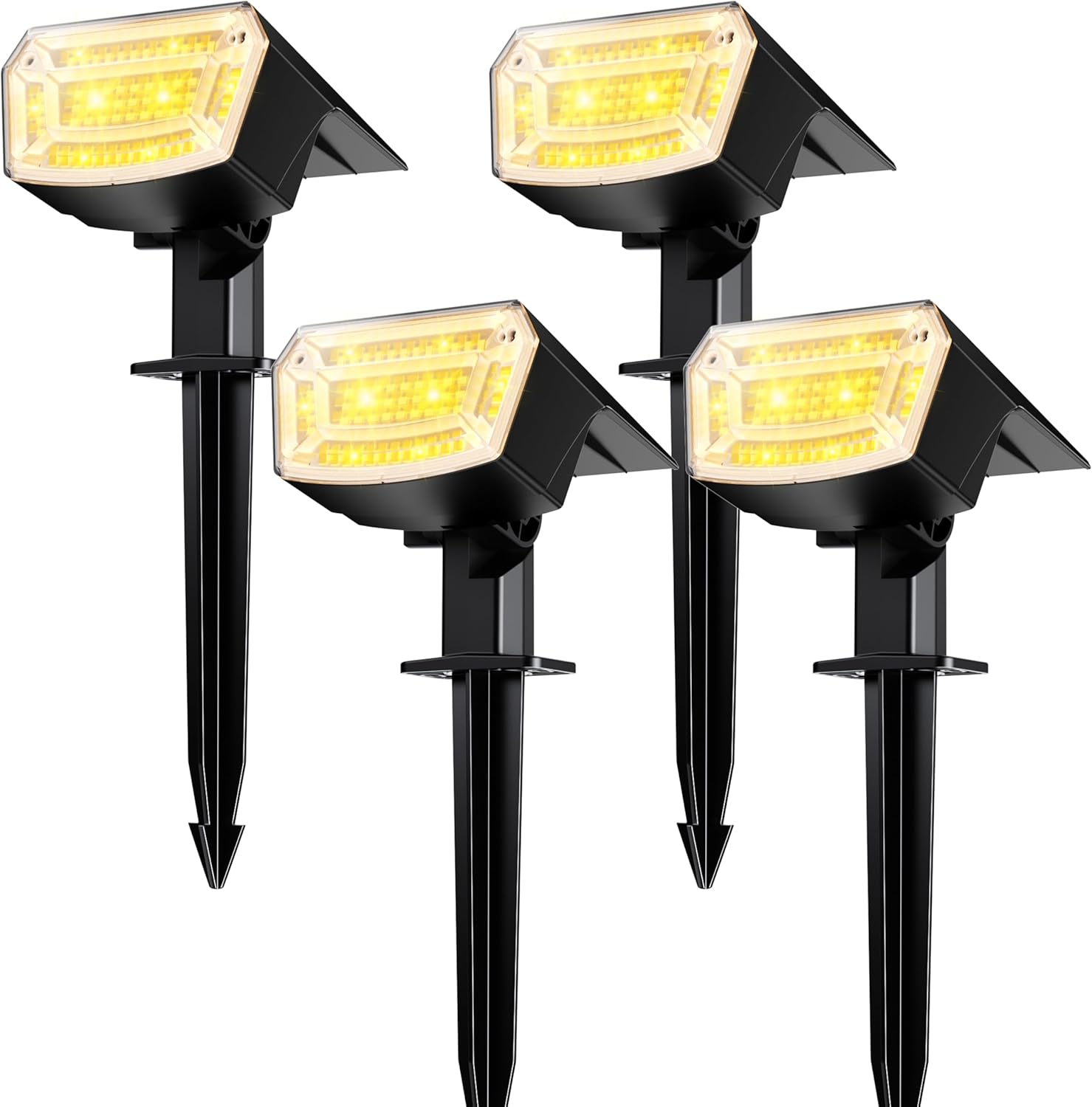 TECKNET Spot Lights Outdoor with 59 LED, 8 Pack Solar Lights Waterproof IP65, Auto On/Off Solar Spot Lights Outdoor, 3 Lighting Modes Solar Powered Garden, 2-in-1 Solars Landscape Light(Cool White)