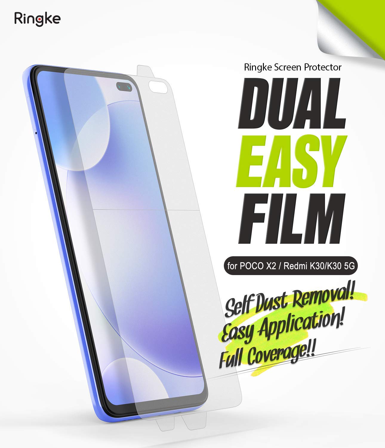 Amazon | 【2枚】【Ringke】 Xiaomi Redmi K30 保護フィルム 