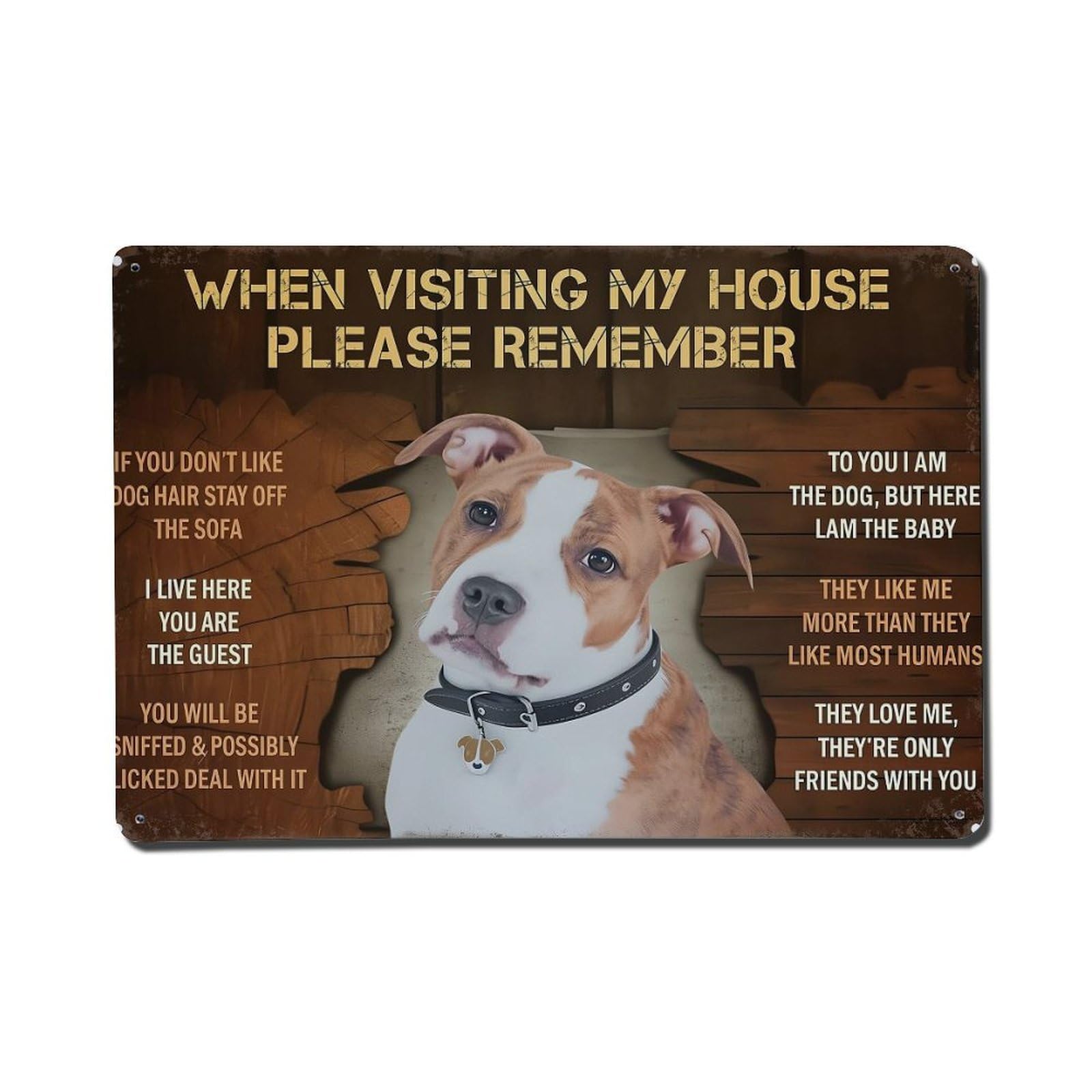 Dog House Rules Sign Metal Tin Sign Plaque