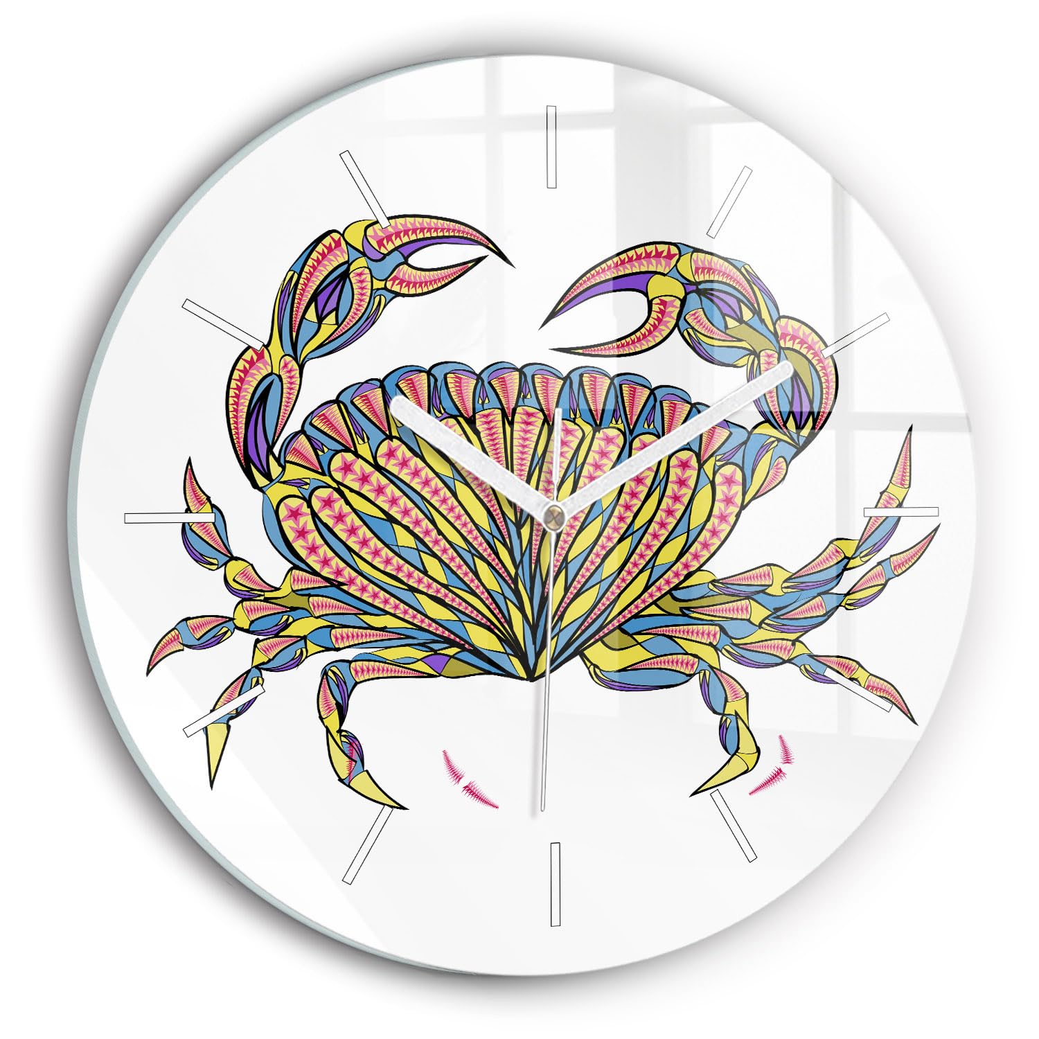 Horloge en verre moderne 30 cm Wallfluent mécanisme silencieux élégant