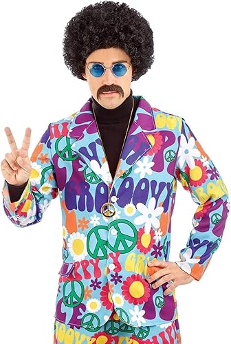 Vista 2 de fun shack Groovy Mens Hippie Costume for Men, Retro Mens Hippie Costumes for Adults, Groovy Costumes for Men, 60s Suit Men