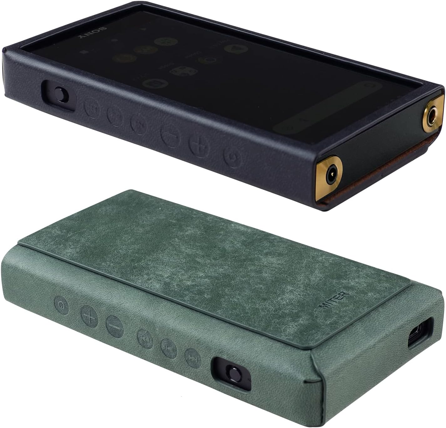 MITER CASE for Sony Walkman NW-ZX707 ZX706 ZX700, Handmade Pueblo Leather Case Cover for ZX700 Series (Turkish Blue)