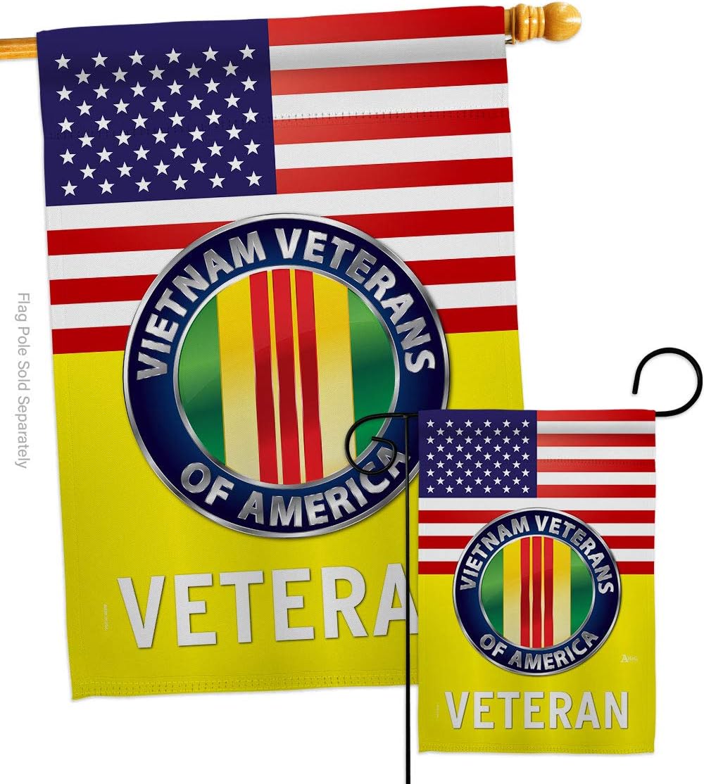 US Vietnam War Garden House Flag - Set Armed Forces Service All Branches Support Honor United State American Military Veteran Official - Banner Small Yard Gift Double-Sided Made in USA 28 X 40