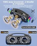 Portable Bluetooth Speakers Wireless, 200W Peak Loud Sound/Deep Bass for Party, IP65 Waterproof Outdoor Speaker w/ 2*Subwoofer/2*Tweeter/DSP/Bass Boost/TWS/TF/USB/AUX, 24H Playtime