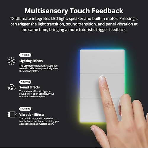 Miniatura 7 de SONOFF Interruptor de luz inteligente, interruptor de luz WiFi de 2.4 GHz, funciona con Alexa y Google Home, T5 2 Gang 1 Way Smart Life Light