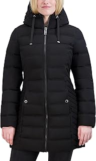 Nautica Women's Stretch Puffer Jacket With Faux Fur Lined Hood – Wind & Water-resistant Winter Coat