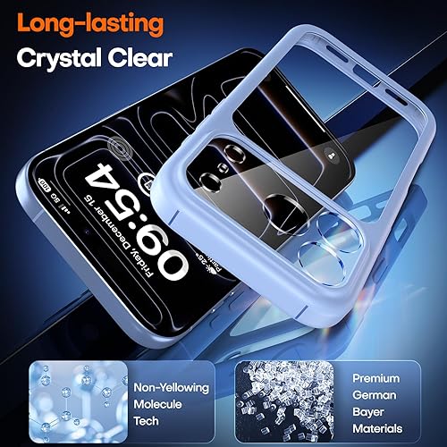 Miniatura 85 de TAURI Funda 3 en 1 para iPhone 13 Pro, [no amarilla] con 2 protectores de pantalla, funda delgada a prueba de golpes para iPhone 13 Pro, color negro