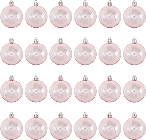 24 bolas de adornos iridiscentes de Navidad, adornos de plástico transparente para árbol de Navidad, adornos de plástico iridiscentes para fiestas