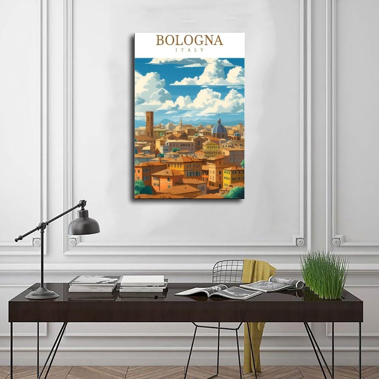 Poster su tela a tema viaggi Bologna, Italia (2), decorazione per camera da letto, ufficio, stanza, regalo, 40,6 cm L x 61 cm W