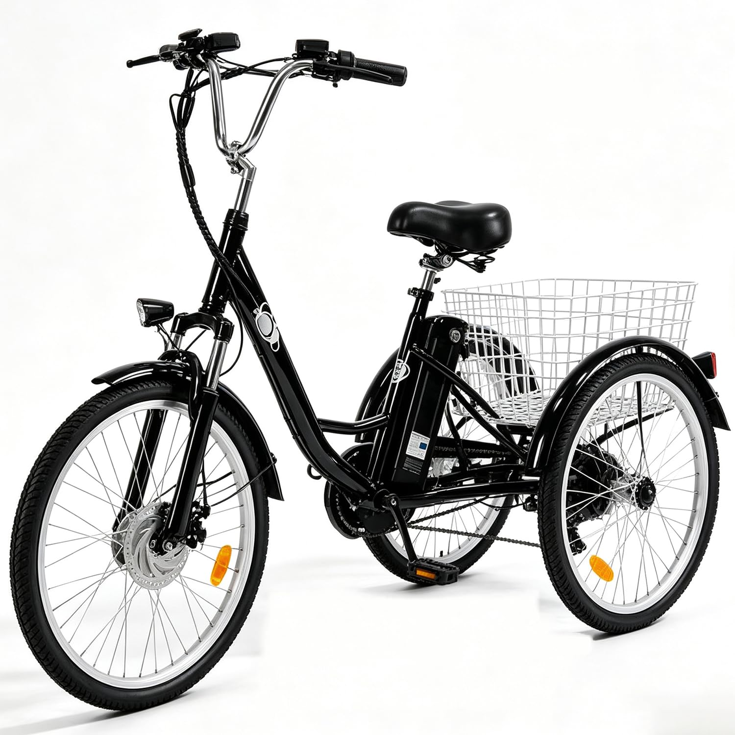 Triciclo elettrico per adulti M300,batteria rimovibile da 36 V e 18Ah | CE\EN15194,pneumatici antiscivolo e resistenti da 24 pollici,7 marce,triciclo da campeggio,triciclo da carico per anziani