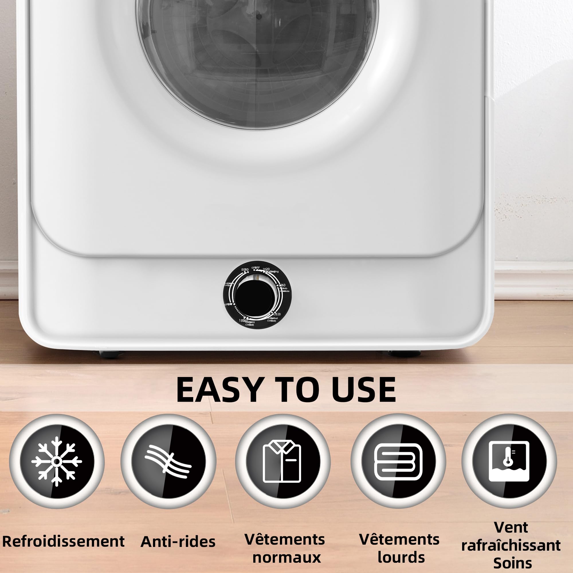 Merax Sèche-linge mural inox 2,5 kg 830 W Double filtre 5 programmes Blanc