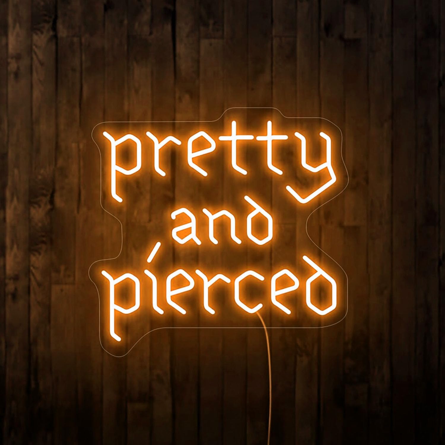 Pretty and pierced neon sign, Piercing studio signs, Tattoo studio sign, Gothic art decor