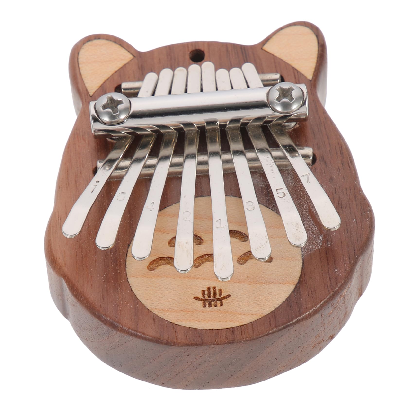 Yardwe 1Set Mini Portable Thumb Piano for Beginners Comfortable Design Deep Wood Color Music Instrument for Adults Easy to Carry and Use