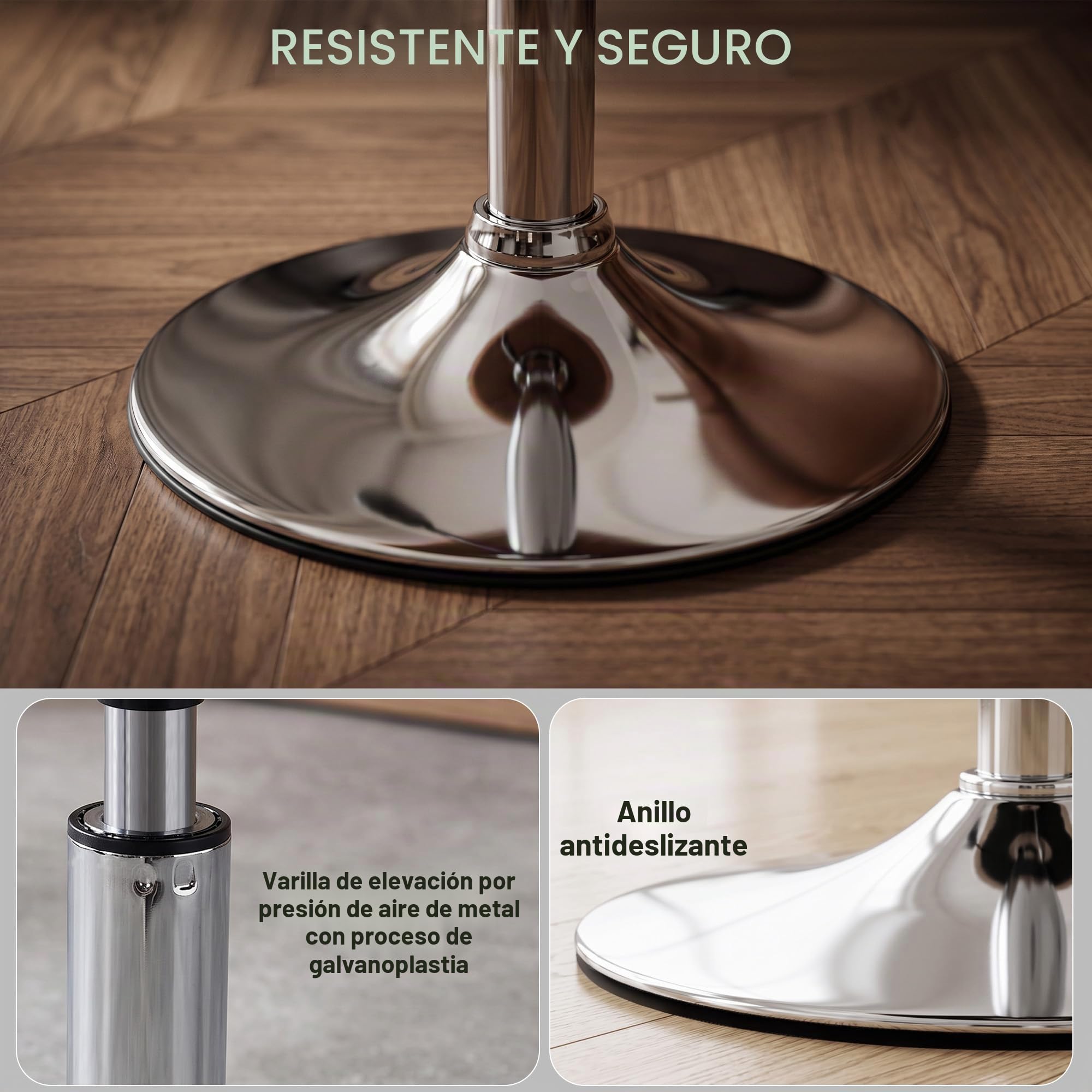 Duhome Taburete Tocador Maquillaje Altura Regulable, Silla Tocador Terciopelo, Taburete Bar Giratorio, Taburete de Peluquería, Dormitorio, Escritorio, Cocina (Blanco)