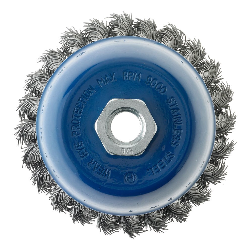 Mercer Industries Knoten Topfbürste 2–3/4-Zoll x (5/8-inch-11, M10 x 1,25, M10 x 1,5), Carbon Stahl, 189060