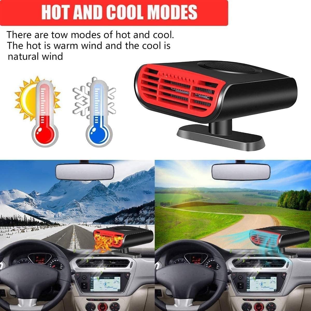 12V Tragbare Heizung Für Auto - 150W Auto Heizung Tragbare Stecker Für