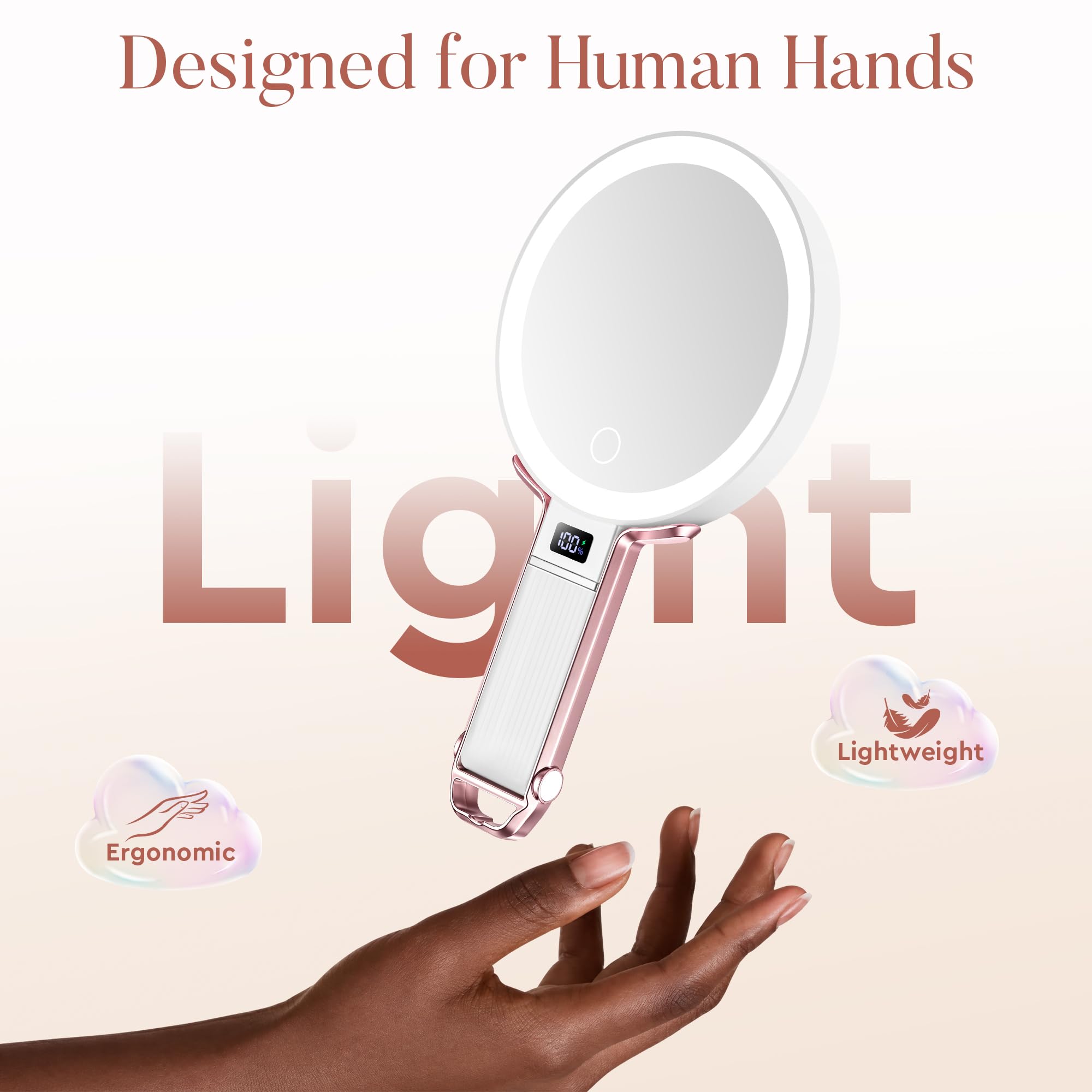 Travel Makeup Mirror with Lights - Adjustable & Portable -9
