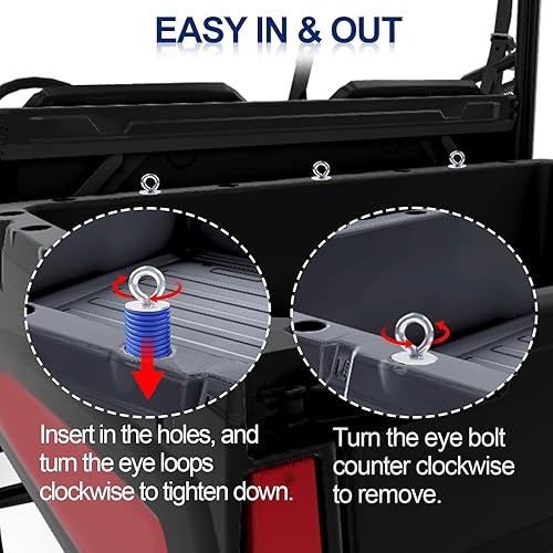 Miniatura 3 de StarknightMT Ranger - Anclajes de amarre, UTV Lock and Ride de 2 pulgadas compatible con Polaris General Ranger 500 570 1000 XP 900 800 700 con