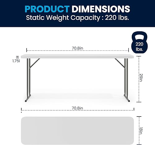 Miniatura 3 de Flash Furniture Kathryn Paquete de 5 Mesa Plegable de EntrenamientoSeminario Rectangular de Plástico Blanco Granito de 6 Pies