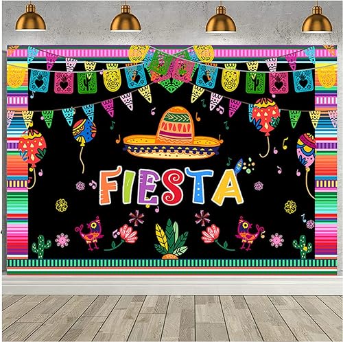 Telón de fondo para fiesta, fiesta de cumpleaños, decoración de globos de cactus, rayas de color floral, cartel de Cinco de Mayo, carnaval, fiesta