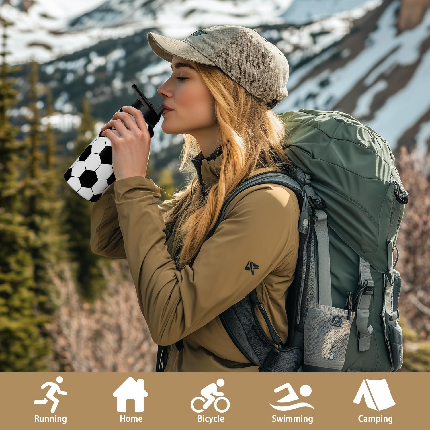 Soccer Water Bottle 18oz Insulated Sports Water Bottles Soccer Gifts for Men Women Gift for Coach Lovers Fan Players Stuff Accessories for Boys Girls - Image 7