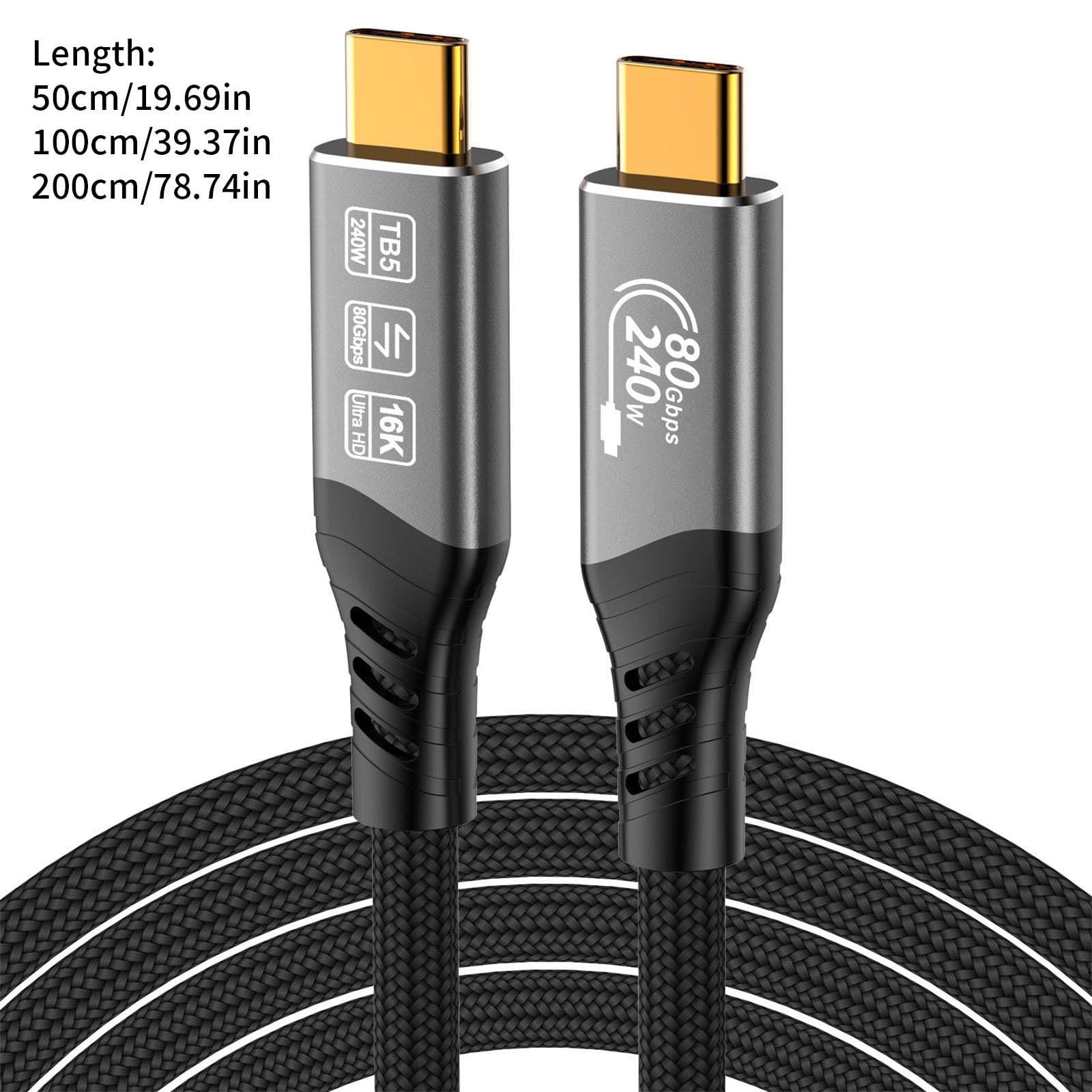 Cavo USB 4 Veloce 5 Che Offre trasferimento Dati a 80 Gbps e Ricarica a 240 WPD per Monitor USB C