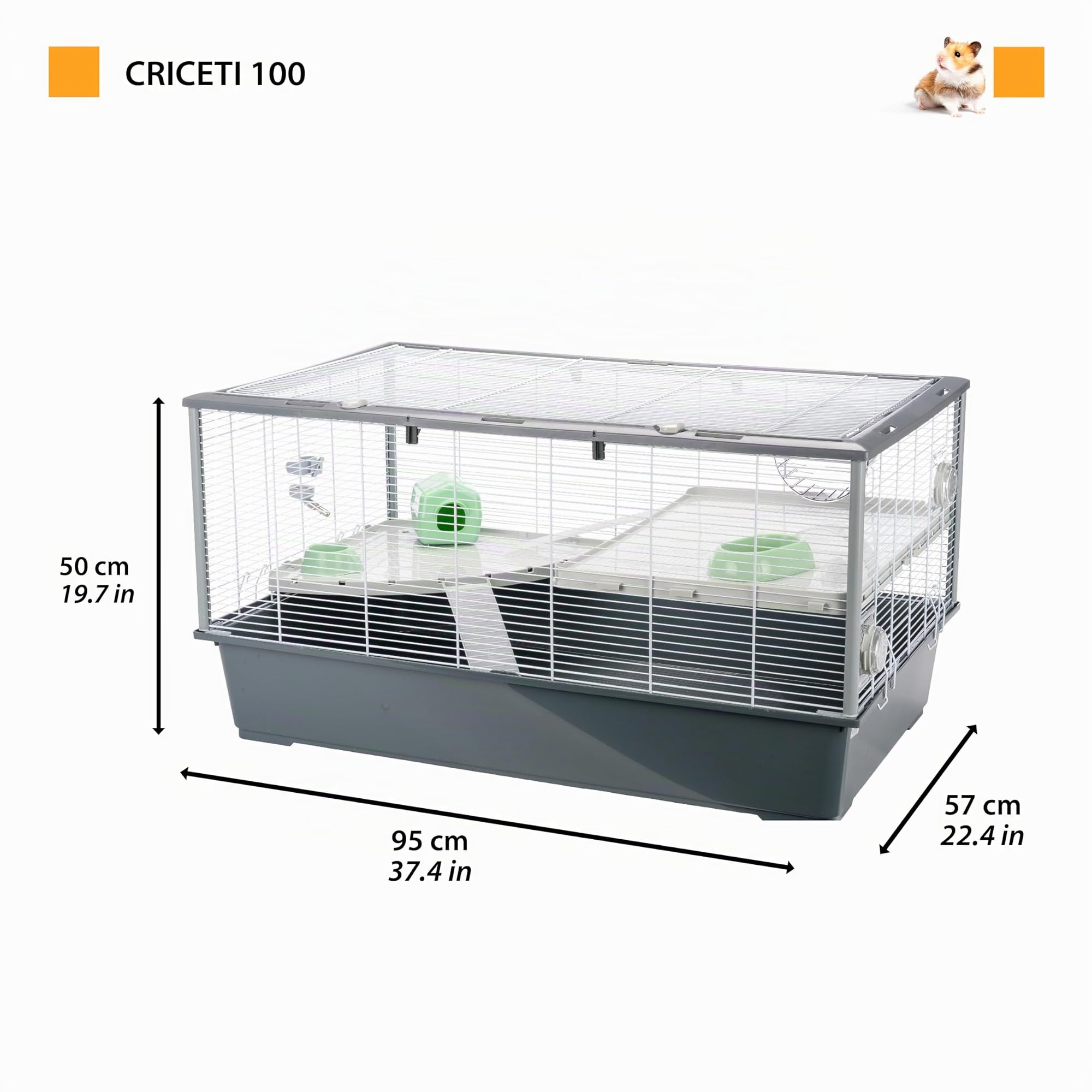 Ferplast Gabbia per criceti CRICETI 100 spaziosa accessoriata robusta vari livelli