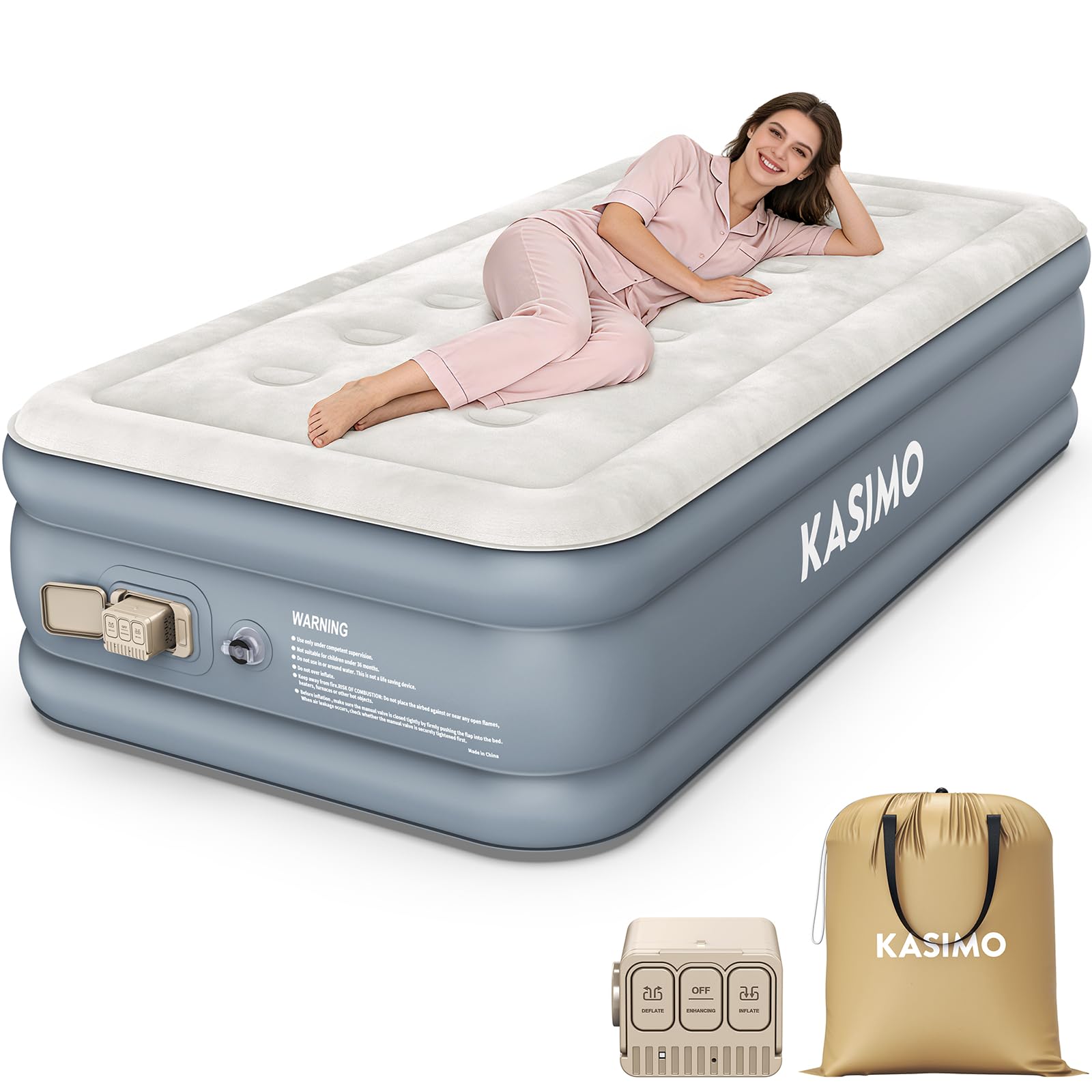 KASIMO Twin Air Mattress with Battery Pump